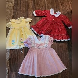 Set of Three Vintage Baby Dresses